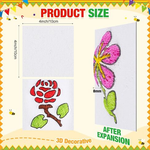 AmazingSpark 30pcs Pre-Designed Magical Foam Texture Paper Sheet 3x3 Inch White Foam Cards Texture Painting Paper DIY Craft Supplies for Acrylics Painting(Animal) in Saudi Arabia