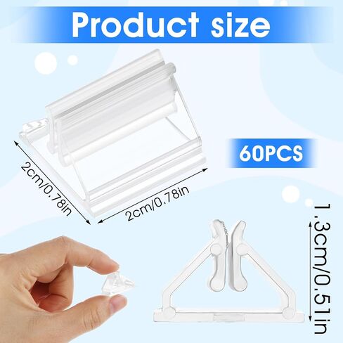 60 PCS Clear Game Card Stands, Place Card Holders, Plastic Cards Stands for Wedding Cards Photos Memos Pictures Price Board Labels, Table Number Game Party Display, 0.78in in Saudi Arabia