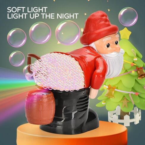 Santa Bubble Blower, Festive Bubble Blower Machine Santa Claus Toy with Music and Flashing Lights, Perfect Indoor and Outdoor Bubble Machine Blower Toy for Fun in Saudi Arabia