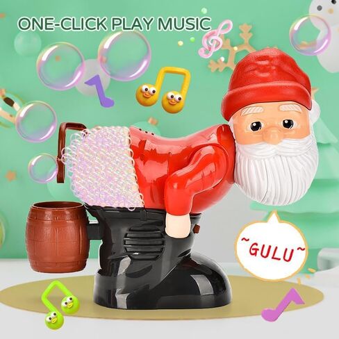Santa Bubble Blower, Festive Bubble Blower Machine Santa Claus Toy with Music and Flashing Lights, Perfect Indoor and Outdoor Bubble Machine Blower Toy for Fun in Saudi Arabia