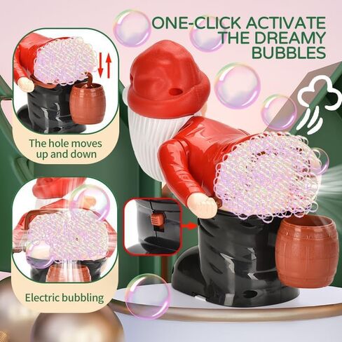 Santa Bubble Blower, Festive Bubble Blower Machine Santa Claus Toy with Music and Flashing Lights, Perfect Indoor and Outdoor Bubble Machine Blower Toy for Fun in Saudi Arabia
