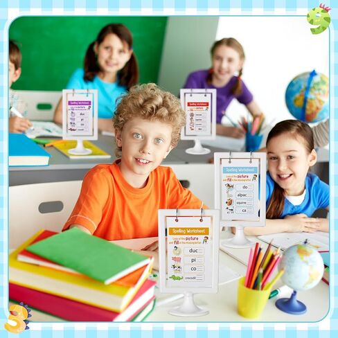 Honeydak Mini Anchor Chart Stand ، 4 × 6 بوصات ملحقات بطاقات الفلاش للصفوف الفصول الدراسية عروض تفاعلية وعروض مرئية قابلة لإعادة الاستخدام (12 جهاز كمبيوتر) in Saudi Arabia