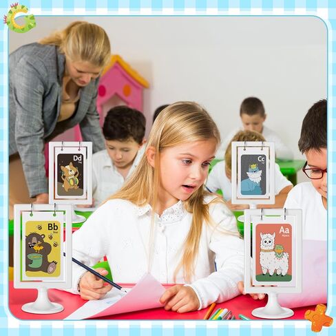 Honeydak Mini Anchor Chart Stand ، 4 × 6 بوصات ملحقات بطاقات الفلاش للصفوف الفصول الدراسية عروض تفاعلية وعروض مرئية قابلة لإعادة الاستخدام (12 جهاز كمبيوتر) in Saudi Arabia