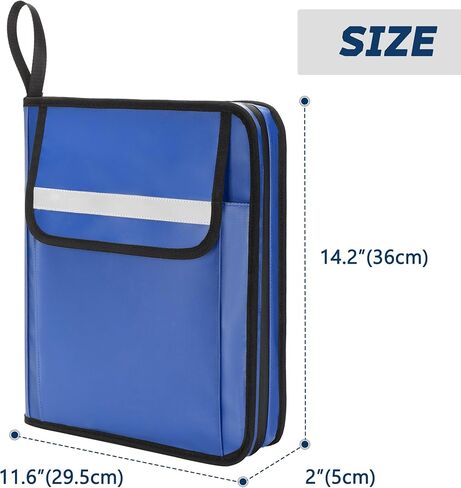 Boat Document Holder, Waterproof Travel Document Folder with 6 Expandable Folders for A4 Papers, with 1 Handle Loop, Reflective Strip and Customized Name Frame, Patented Design in Saudi Arabia