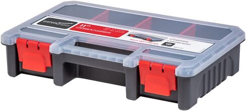 مربع منظم الأجزاء المدمجة - حالة تخزين للأجهزة الصغيرة مع 9 مقصورات و 5 فواصل - برغي نايلون متين أو بولت أو منظم حرفي لصندوق الأدوات أو الدرج أو المرآب in Kuwait