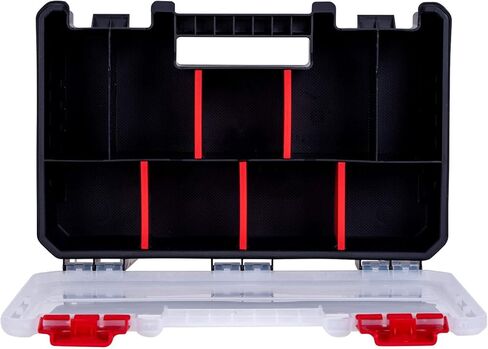 مربع منظم الأجزاء المدمجة - حالة تخزين للأجهزة الصغيرة مع 9 مقصورات و 5 فواصل - برغي نايلون متين أو بولت أو منظم حرفي لصندوق الأدوات أو الدرج أو المرآب in Kuwait