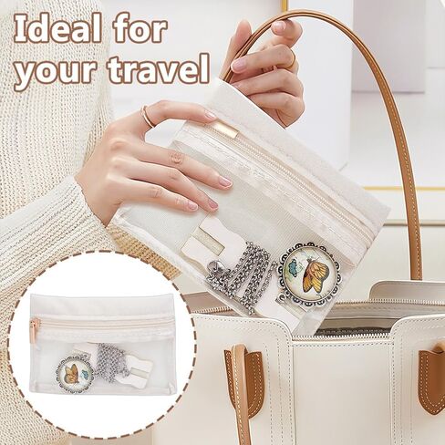 OLYCRAFT 10Pcs Linen Portable Tangle-Free Jewelry Organizer with 4Pcs Bags Tangle-Free Necklaces Organizer Necklace Card Holder Universal Jewelry Storage Case for Home Travel Chain Necklaces Storage in Saudi Arabia