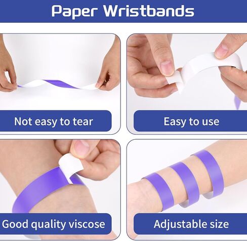 500 Pcs Red Paper Wristbands for Events Waterproof Neon Wrist Bands Adhesive Concert Identification Wristbands Hand Bands for Events (Red) in Saudi Arabia