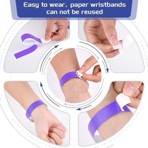 500 Pcs Red Paper Wristbands for Events Waterproof Neon Wrist Bands Adhesive Concert Identification Wristbands Hand Bands for Events (Red) in Saudi Arabia