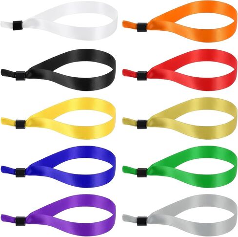 PATIKIL Disposable Cloth Wristbands for Events, 100 Pcs Adjustable Cloth Event Wristbands Colored Wrist Bands for Concert Club Parties, Multicolor, 13.8"x0.6" in Saudi Arabia