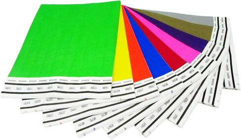 Event Wristbands Super Variety Pack 4,500 Count | ¾" Arm Bands | Green, Blue, Red, Orange, Yellow, Pink, Purple, Gold, Silver | Paper-Like Party Armbands in Saudi Arabia