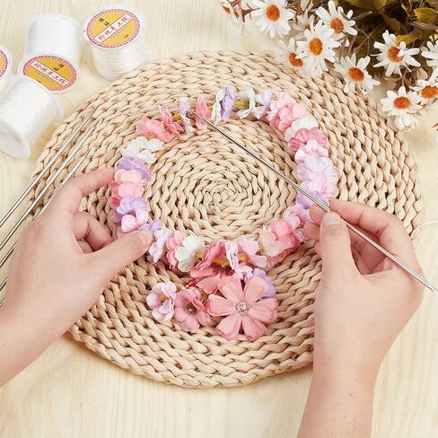 Nbeads 10 pcs lei eedle kit ، بما في ذلك 6pcs 3 أحجام كبيرة العين ليه إبرة الخياطة 4 لفات lei eedle الحبل للتخرج DIY زهرة هاواي لي لي صنع الزهور الملايو إكليث إكليث إكليث in Saudi Arabia