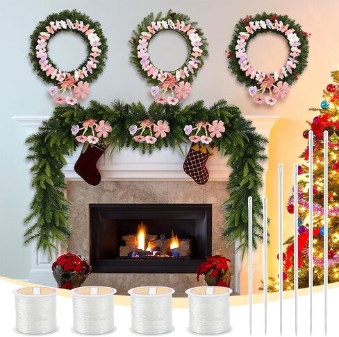 Nbeads 10 pcs lei eedle kit ، بما في ذلك 6pcs 3 أحجام كبيرة العين ليه إبرة الخياطة 4 لفات lei eedle الحبل للتخرج DIY زهرة هاواي لي لي صنع الزهور الملايو إكليث إكليث إكليث in Saudi Arabia