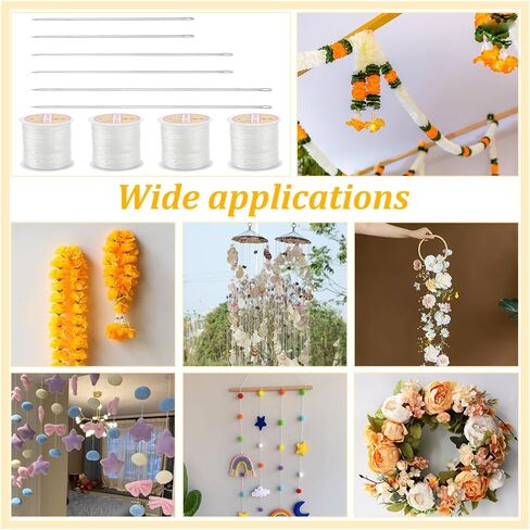 Nbeads 10 pcs lei eedle kit ، بما في ذلك 6pcs 3 أحجام كبيرة العين ليه إبرة الخياطة 4 لفات lei eedle الحبل للتخرج DIY زهرة هاواي لي لي صنع الزهور الملايو إكليث إكليث إكليث in Saudi Arabia