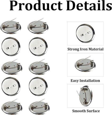 PSON 50PCS 1INCH SILVER BROOCH CLASPS ، صهرات قرص دبوس فارغة ثخنة من صواني الكابوشون ، صينية دبوس بروش مستديرة مسطحة ل DIY ، صناعة المجوهرات ، إكسسوارات الديكور in Kuwait