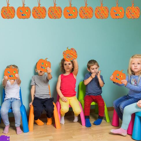 Liliful 60 Set Thanksgiving Scratch Crafts for Kids Colorful Pumpkin Scratch Crafts with 30 Wooden Scratch Tools Fall Scratch Art Pumpkin Hanging Art for Autumn Thanksgiving Craft Gifts in Saudi Arabia