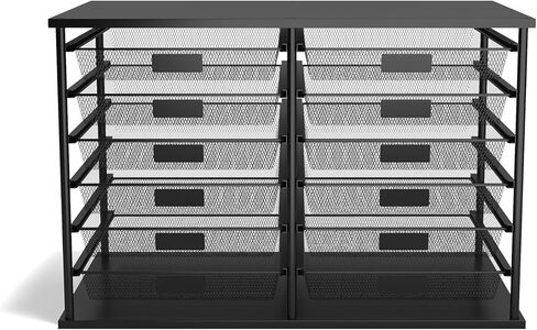 Staples TRU RED 12-Compartment Wire Mesh File Organizer, Matte Black (TR57535) in Saudi Arabia