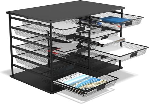 Staples TRU RED 12-Compartment Wire Mesh File Organizer, Matte Black (TR57535) in Saudi Arabia