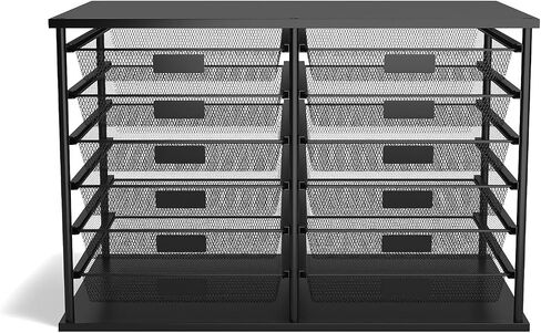 Staples TRU RED 12-Compartment Wire Mesh File Organizer, Matte Black (TR57535) in Saudi Arabia
