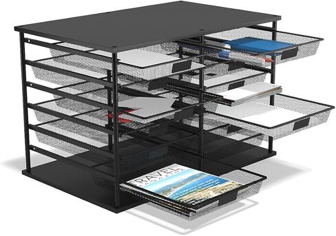 Staples TRU RED 12-Compartment Wire Mesh File Organizer, Matte Black (TR57535) in Saudi Arabia