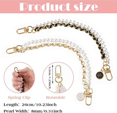 Molain 2PCS أكياس موسعة سلسلة محفظة تمديدات حزام لمحفظة الحقائب الموسع لؤلؤة حزام الاستبدال المحافظ أكياس أكياس حقائب اليد محافظ صنع اللوازم in Kuwait