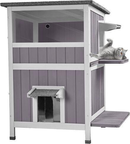 Feral Cat House Outdoor Citty Shelter لفصل الشتاء ، قفص Cat مثالي للاستخدام في الهواء الطلق و Inddor ، من طابقين in Saudi Arabia