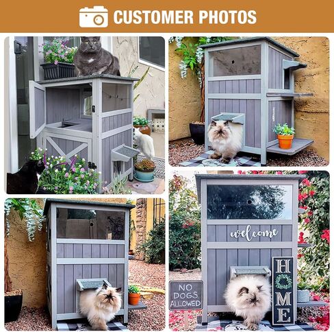 Feral Cat House Outdoor Citty Shelter لفصل الشتاء ، قفص Cat مثالي للاستخدام في الهواء الطلق و Inddor ، من طابقين in Saudi Arabia