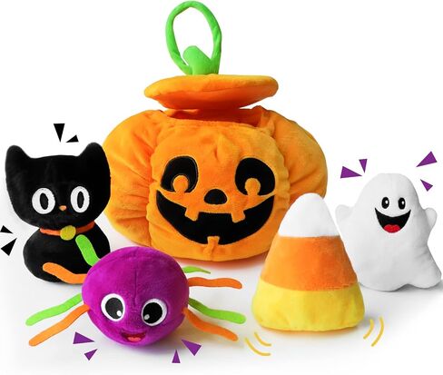 أول لعبة PlaySet ألعاب القرع في عيد الهالوين ، 5CT هالوين محشوة بالقرع القطيفة القط. in Kuwait