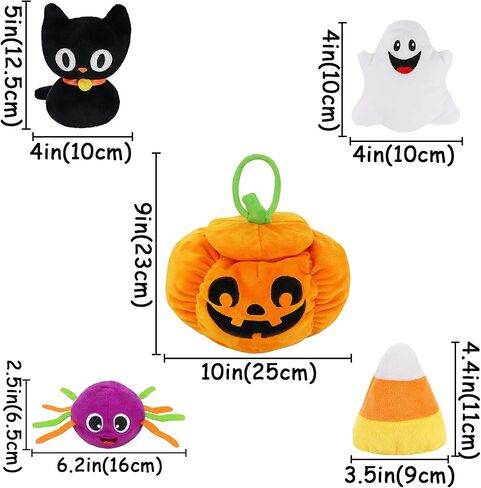 أول لعبة PlaySet ألعاب القرع في عيد الهالوين ، 5CT هالوين محشوة بالقرع القطيفة القط. in Kuwait