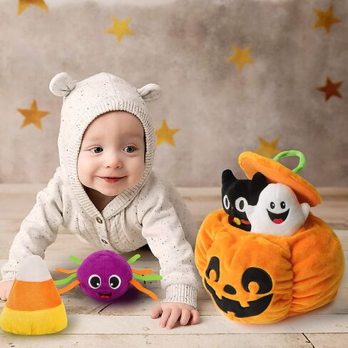 أول لعبة PlaySet ألعاب القرع في عيد الهالوين ، 5CT هالوين محشوة بالقرع القطيفة القط. in Kuwait