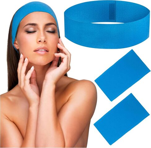 Framendino, 100 Pack Black Disposable SPA Headband Non-Woven Facial Headbands Stretch Soft Skin Care Hair Band with Convenient Closure for Women Girls in Saudi Arabia