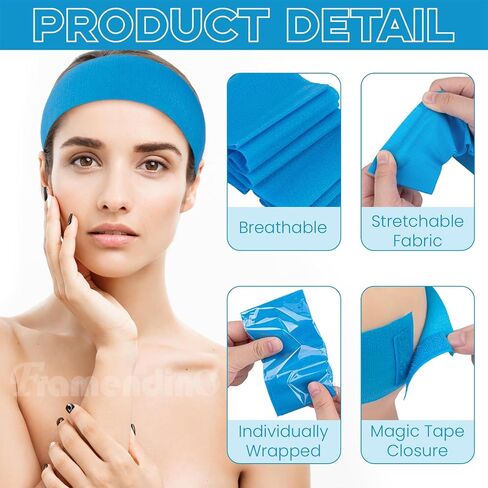 Framendino, 100 Pack Black Disposable SPA Headband Non-Woven Facial Headbands Stretch Soft Skin Care Hair Band with Convenient Closure for Women Girls in Saudi Arabia