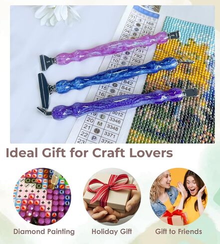 Hailivike 17pcs المسمار في أقلام فن الماس ، 5 د درب التبانة قلم الماس ، أدوات فن الراحة الماس مع نصائح القلم 6pcs in Kuwait