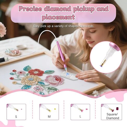 jojnawa Electric Vacuum Diamond Art Pen with Adjustable Suction, Diamond Painting Pen with Storage Tray, Wax-Free Design for Diamond Art Painting (Purple) in Saudi Arabia
