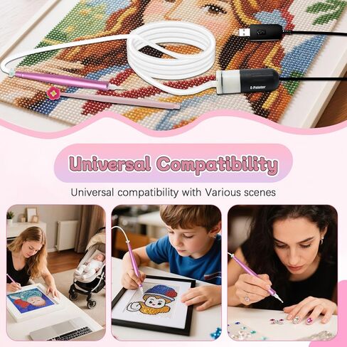 jojnawa Electric Vacuum Diamond Art Pen with Adjustable Suction, Diamond Painting Pen with Storage Tray, Wax-Free Design for Diamond Art Painting (Purple) in Saudi Arabia