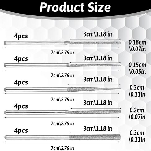 20PCS Bead Reamer Tool لصنع المجوهرات مثبتة على الماس 5 أشكال مختلفة من ثقب الديكور الأدوات التوسع in Saudi Arabia