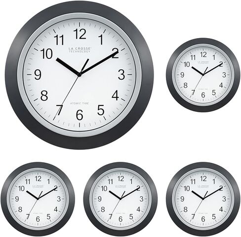La Crosse Technology WT-3129B 12 Inch Atomic Analog Wall Clock, Pack of 1, Black in Saudi Arabia