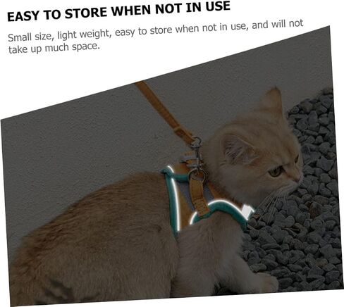 Galpada Reflective Cat Harness Set Set Strappable Pet Traction Strap for Outdoor Walking Safe Sead للقطط للتدريب والسفر in Kuwait