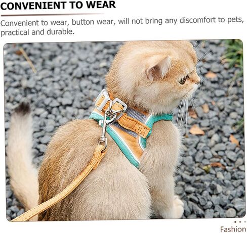 Galpada Reflective Cat Harness Set Set Strappable Pet Traction Strap for Outdoor Walking Safe Sead للقطط للتدريب والسفر in Kuwait