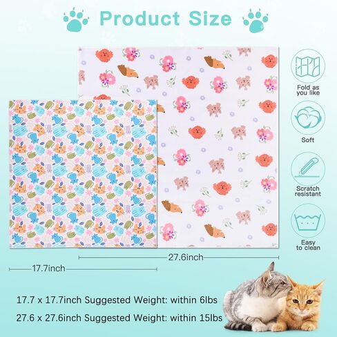 غلاف القط لتمسك غلاف القط ذاتيًا لقطع الأظافر بلفات Cat Cat Burrito Wrap anti-bite ، Wrap Cat anti-eScape Cat 2pcs (أخضر هريرة و Floral-XL ، M & XL) in Kuwait