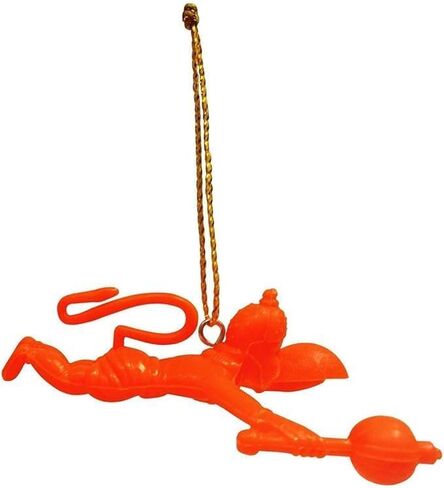 LUXCKY Orange Flying Lord Hanuman Ji Idol Car Mirror Hanging, Wall and Door Hanging in Kuwait