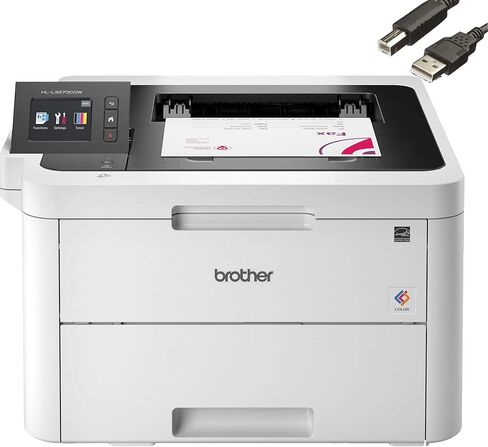 Brother HL-L3270CDW طابعة ألوان لاسلكية مضغوطة مع NFC ، الطباعة اللاسلكية المدمجة ، تلقائيًا على الوجهين ، 25PPM ، 600 × 2400 نقطة في البوصة ، 250 ورقة ، تعمل مع Alexa ، حزمة مع كابل الطابعة الفكية in Saudi Arabia