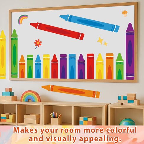 12 Pcs Crayon Door Window Bulletin Board Decorations Back to School Classroom Decoration Colorful Crayon Paper Cutouts Window Decals for First Day of School Party Classroom Chalkboard Glass Wall Decor in Saudi Arabia