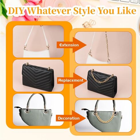 سلسلة موسع محفظة 2pcs ، حزام سلسلة من محفظة الذهب 7.9 بوصة ، سلسلة قصيرة لأكياس Crossbody ، حقائب اليد لحقيبة الكتف المعد in Saudi Arabia