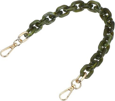 PATIKIL Acrylic Purse Strap, 15 Inch Acrylic Chain Purse Strap Replacement Luxury Handbag Chain Handle Straps for Handbags Shoulder Bag Crossbody, Dark Green/White in Saudi Arabia