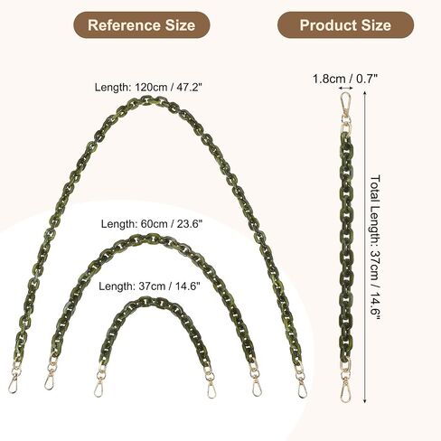 PATIKIL Acrylic Purse Strap, 15 Inch Acrylic Chain Purse Strap Replacement Luxury Handbag Chain Handle Straps for Handbags Shoulder Bag Crossbody, Dark Green/White in Saudi Arabia