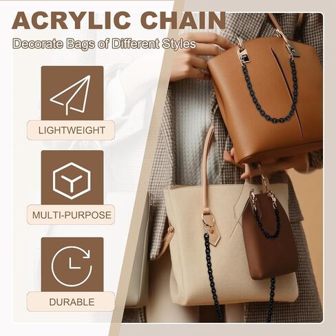 PATIKIL Acrylic Purse Strap, 15 Inch Acrylic Chain Purse Strap Replacement Luxury Handbag Chain Handle Straps for Handbags Shoulder Bag Crossbody, Dark Green/White in Saudi Arabia