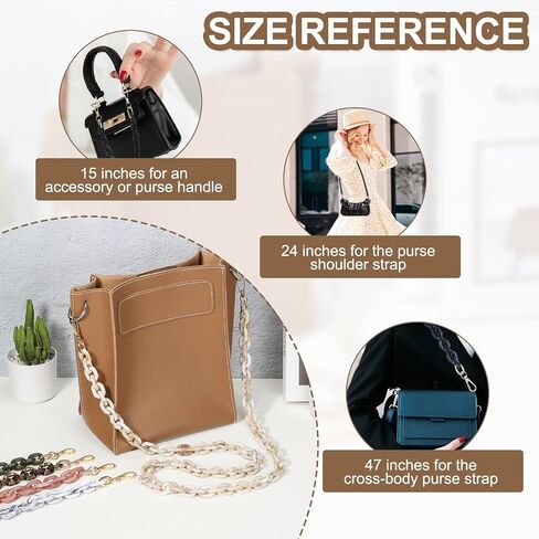 PATIKIL Acrylic Purse Strap, 15 Inch Acrylic Chain Purse Strap Replacement Luxury Handbag Chain Handle Straps for Handbags Shoulder Bag Crossbody, Dark Green/White in Saudi Arabia