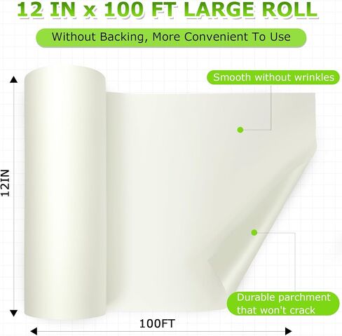 Transfer Paper for Vinyl-12 x 100FT,Premium-Grade Vinyl Transfer Tape,Easy Vinyl Pick-Up and Release,No Sticky Residue, Suitable for Crafts, Decals, Logo Making, and Home Decoration in Saudi Arabia