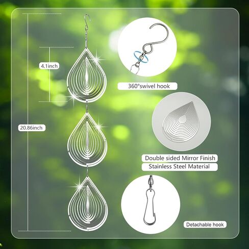 12pcs قطرات القطرات أقراص تخفيف الطيور العاكسة العاكسة للغاية معلقة الرياح العاكسات المعدنية في الهواء الطلق للديكور الخارجي لأجهزة الطيور خفيفة الوزن لتخويف الطيور بعيدا عن شرفة الفناء in Kuwait